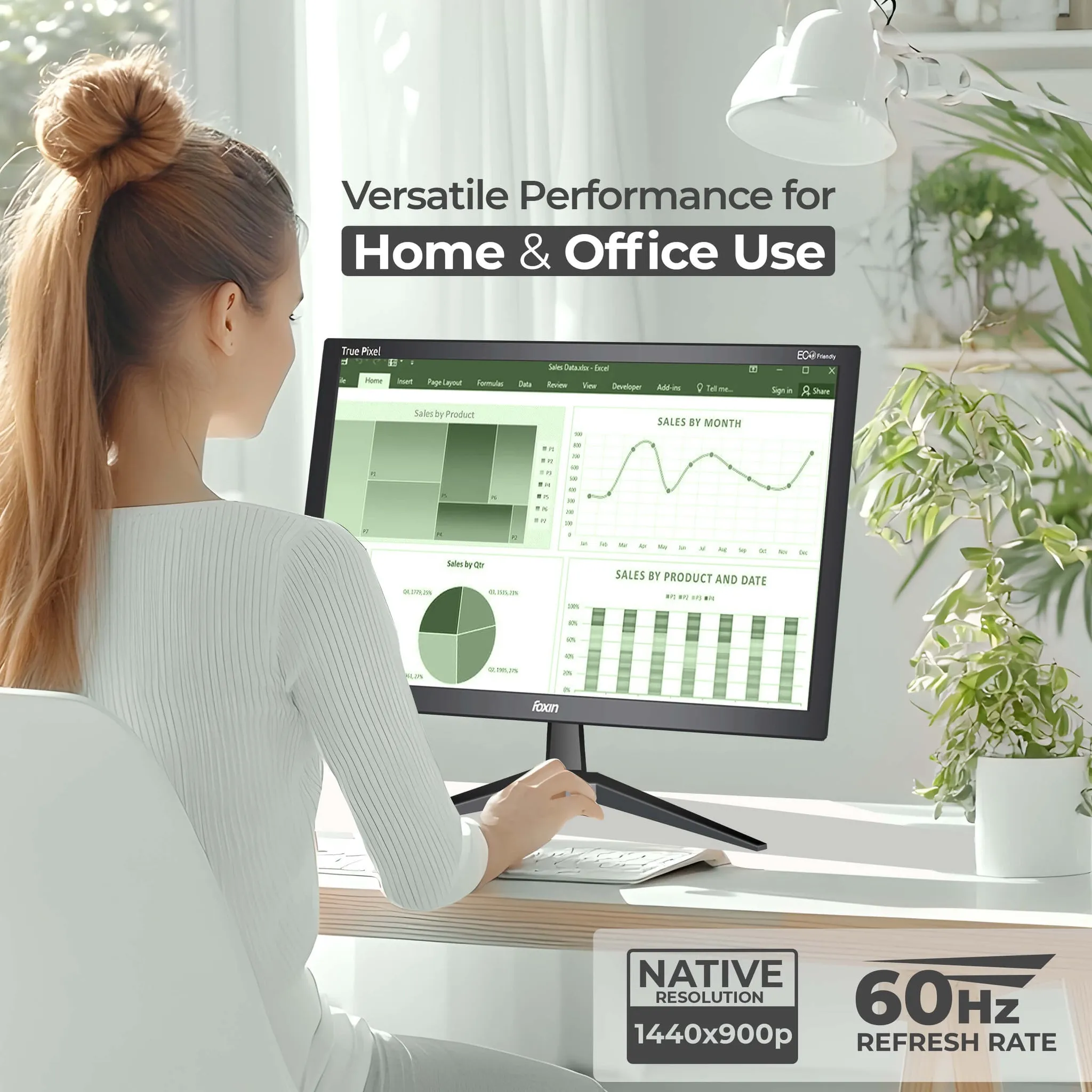 Foxin LED Monitor 19.5" HD 60Hz with HDMI | VGA (FM1950) view 4